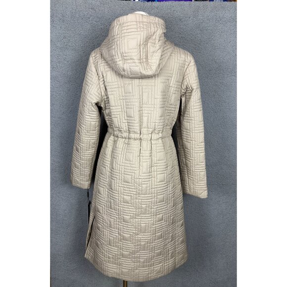 Karl Lagerfeld Paris Women's Hooded Quilted Anorak Coat Medium Sand (Beige) NWTs - Picture 3 of 8